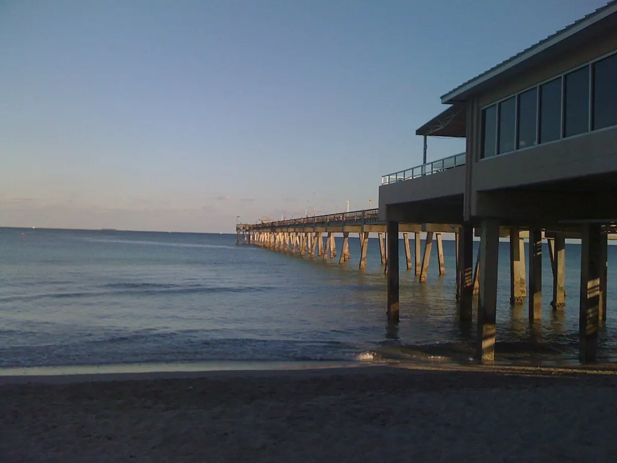 The fishing pier at Dania Beach reaching out over the water