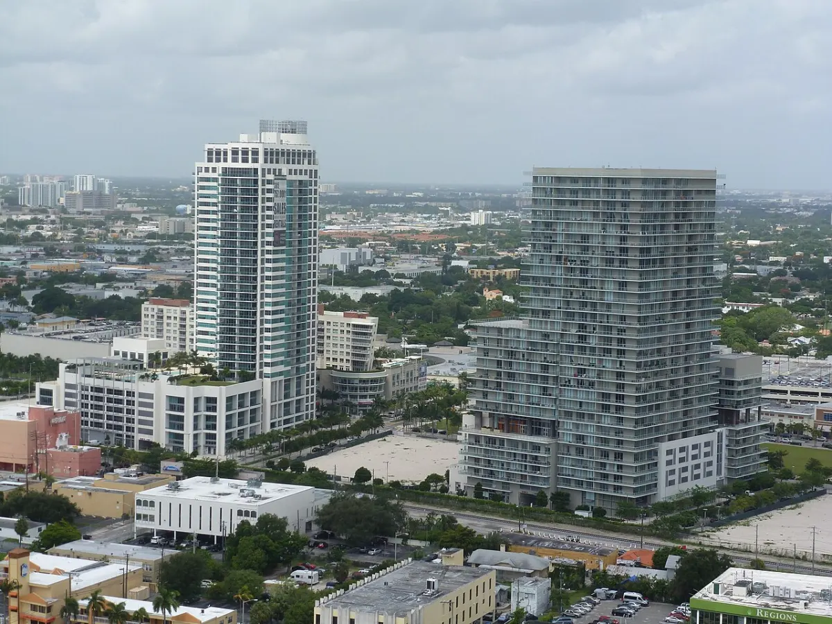 Aerial view of the Midtown Miami towers and lofts
